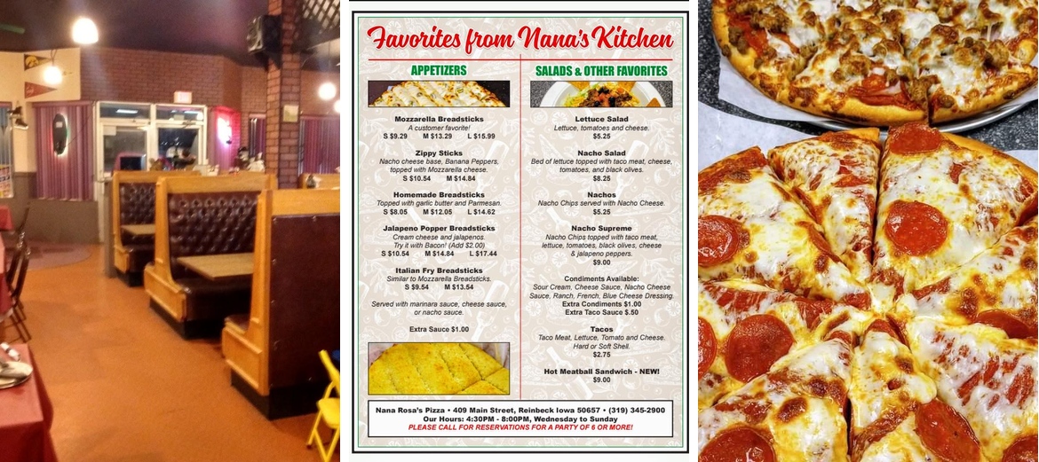 Nana Rosa's Pizza Menu