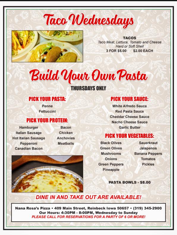 Nana Rosa's Pizza Menu image 3